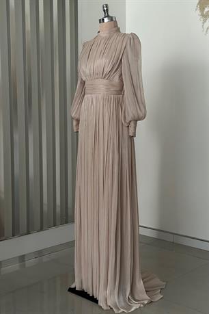 Hellas Tesettür Abiye Bej