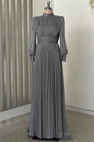 Hellas Tesettür Abiye Gri