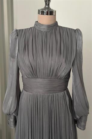 Hellas Tesettür Abiye Gri