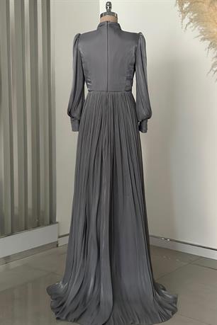 Hellas Tesettür Abiye Gri