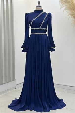 Hermonie Tesettür Abiye Lacivert