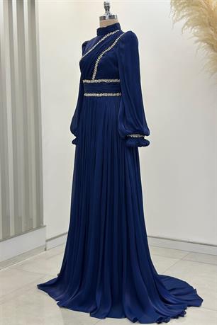 Hermonie Tesettür Abiye Lacivert