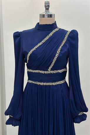 Hermonie Tesettür Abiye Lacivert