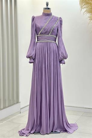 Hermonie Tesettür Abiye Lila