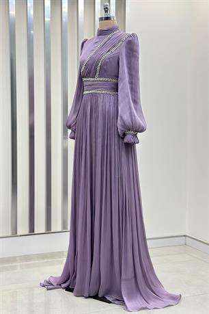 Hermonie Tesettür Abiye Lila