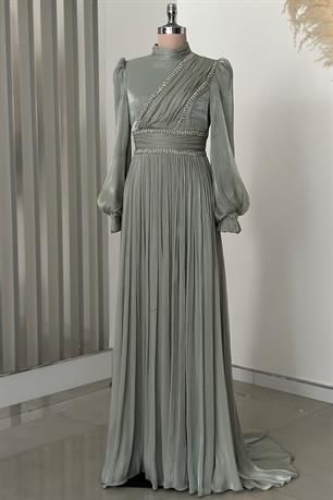 Hermonie Tesettür Abiye Mint