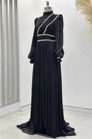 Hermonie Tesettür Abiye Siyah