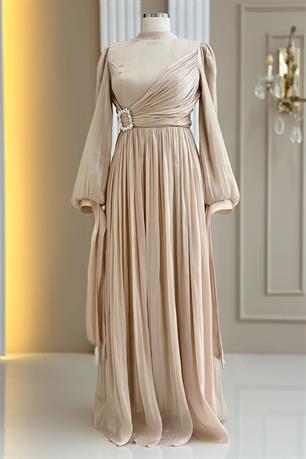 Hira Tesettür Abiye Gold