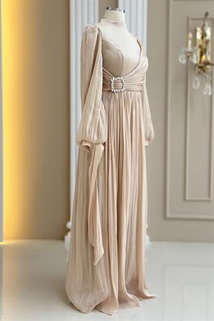 Hira Tesettür Abiye Gold