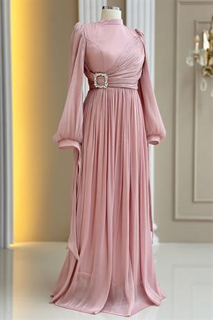 Hira Tesettür Abiye Pudra