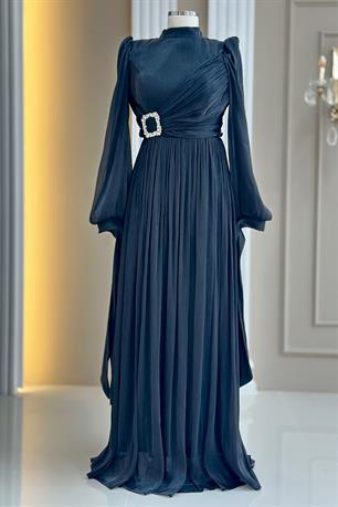 Hira Tesettür Abiye Siyah