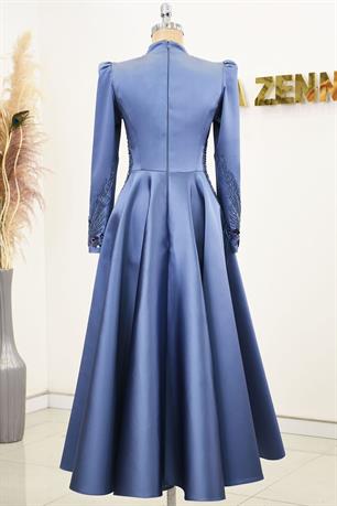 Holly Tesettür Abiye İndigo