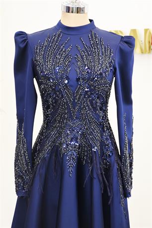 Holly Tesettür Abiye Lacivert