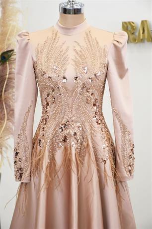 Holly Tesettür Abiye Rose