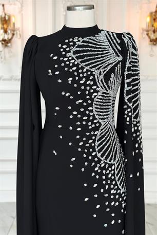 Hüsna Tesettür Abiye Siyah