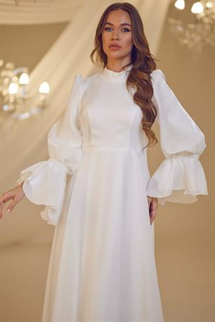 İnci Tesettür Abiye Beyaz