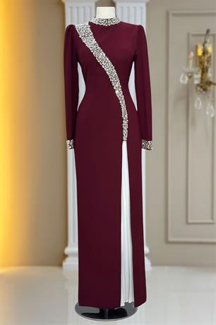 İnci Tesettür Abiye Bordo