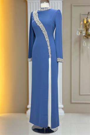 İnci Tesettür Abiye İndigo