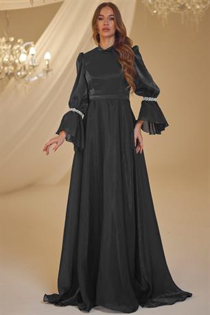 İnci Tesettür Abiye Siyah