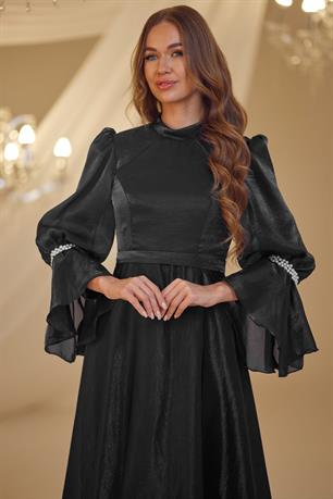 İnci Tesettür Abiye Siyah