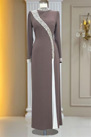 İnci Tesettür Abiye Vizon