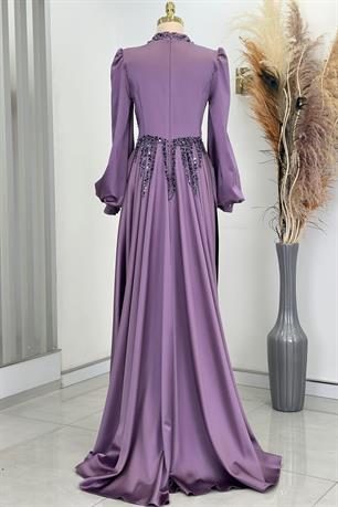 İncilay Tesettür Abiye Lila