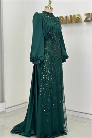 İncilay Tesettür Abiye Zümrüt