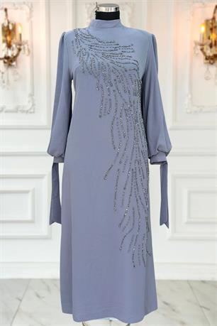 İrem Tesettür Abiye Gri