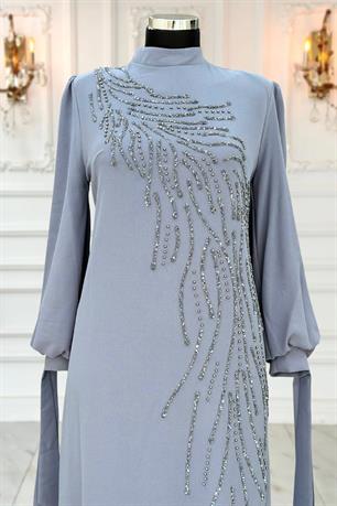 İrem Tesettür Abiye Gri
