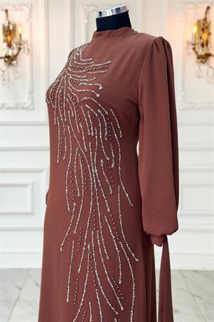 İrem Tesettür Abiye Kahve