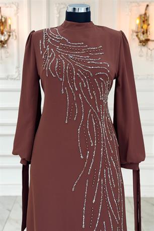 İrem Tesettür Abiye Kahve