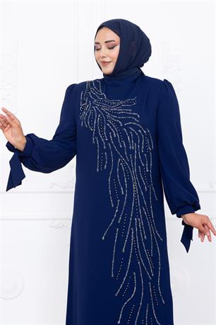 İrem Tesettür Abiye Lacivert