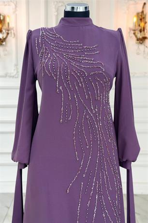 İrem Tesettür Abiye Lavanta