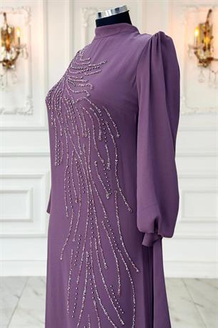 İrem Tesettür Abiye Lavanta