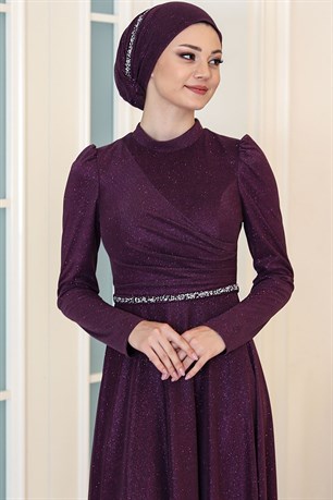 Işıl Tesettür Abiye Mor