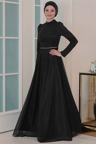 Işıl Tesettür Abiye Siyah