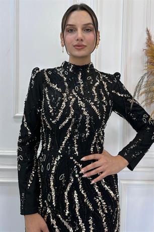 Julia Tesettür Abiye Rose