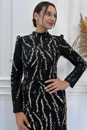 Julia Tesettür Abiye Rose