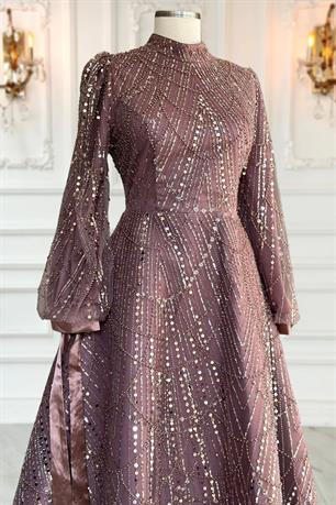 Karina Tesettür Abiye Gül Kurusu