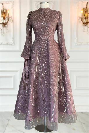 Karina Tesettür Abiye Gül Kurusu