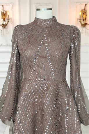 Karina Tesettür Abiye Vizon