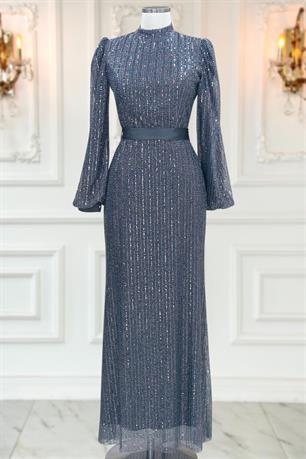 Kayra Tesettür Abiye Antrasit