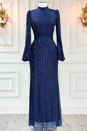 Kayra Tesettür Abiye Lacivert