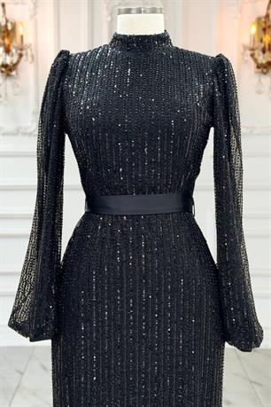 Kayra Tesettür Abiye Siyah