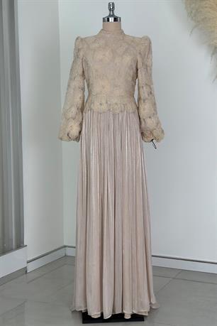 Kitty Tesettür Abiye Bej