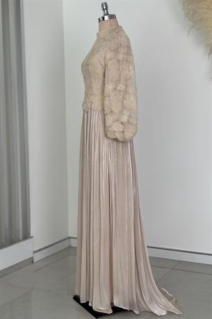 Kitty Tesettür Abiye Bej