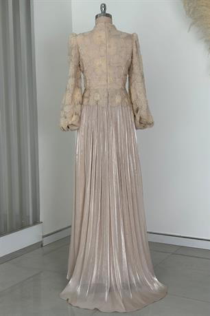 Kitty Tesettür Abiye Bej