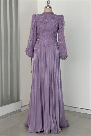 Kitty Tesettür Abiye Lila