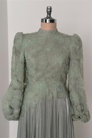 Kitty Tesettür Abiye Mint