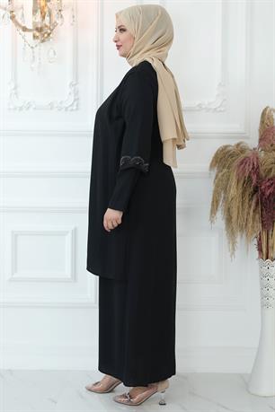 Kristal Tesettür Abiye Siyah